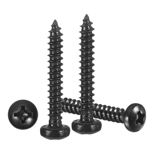 METALLIXITY Phillips Pan Head Self Tapping Screw #4x3/4 100Pcs - color: Black, size: #4x3/4"
