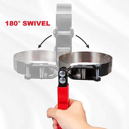 Spurtar Large Oil Filter Wrench Adjustable Swivel Oil Filter Removal Tool - size: Large: 4-9/16" - 5-1/4"