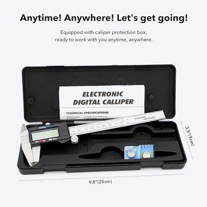 Precise Digital Caliper, 6 Inch Stainless Steel Electronic Vernier Caliper