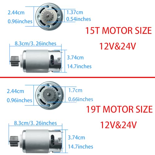 12V RS550 30000RPM 00968-9015 High-Speed 7R Motor (15T) for Power Wheels Kids Ride on Car Upgrade for Fisher Price/Jeep Hurricane/Ford 150 Raptor Bronco/Dune Racer Extreme Replacement Parts