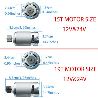 12V RS550 30000RPM 00968-9015 High-Speed 7R Motor (15T) for Power Wheels Kids Ride on Car Upgrade for Fisher Price/Jeep Hurricane/Ford 150 Raptor Bronco/Dune Racer Extreme Replacement Parts