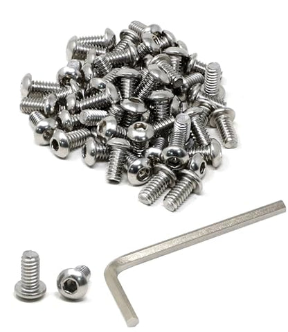 iexcell 50 Pcs 1/4-20 x 1/2" Stainless Steel 304 Hex Socket Button Head Cap Screws Bolts Kit - size: 1/4-20 x 1/2"