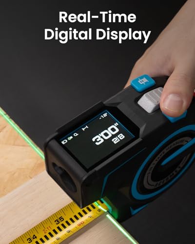 ACEGMET Digital Tape Measure 12ft Tape ±1.5mm & 330Ft Laser Distance Meter
