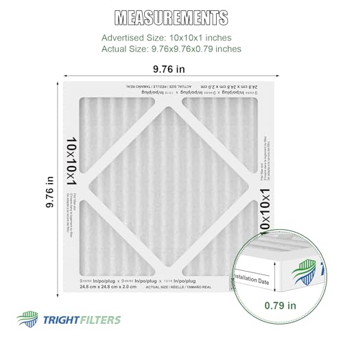 TRIGHTFILTERS 10x10x1 Air Filter 6 Pack, MERV 8 Filter Replacement - size: 10x10x1-6pack