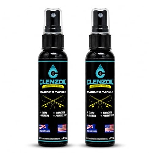 CLENZOIL Marine & Tackle - Fishing Gear Oil Lubricant - for Fish Care Reels, Boat Motors, Downriggers & More - Easily Oils Applicator - size: 2 x 2 oz Pump Sprayer