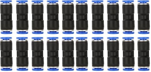 Baomain 6mm Tube OD Straight Push to Connect Fittings - Quick Connect Air Line Fittings Connectors for 6mm Outer Diameter Pneumatic Tubing and Air Hose (20-Pack) - size: 6mm (Pack of 2)