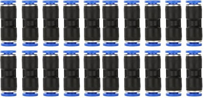 Baomain 6mm Tube OD Straight Push to Connect Fittings - Quick Connect Air Line Fittings Connectors for 6mm Outer Diameter Pneumatic Tubing and Air Hose (20-Pack) - size: 6mm (Pack of 2)