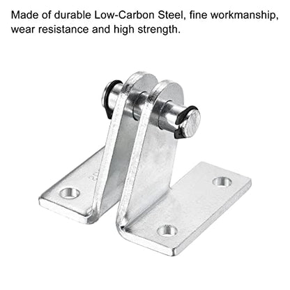 PATIKIL 73x52mm Air Cylinder Rod Clevis 2 Pack Mounting Bracket Rear Pivot Mount Pneumatic Parts, Silver - size: 73 x 52mm