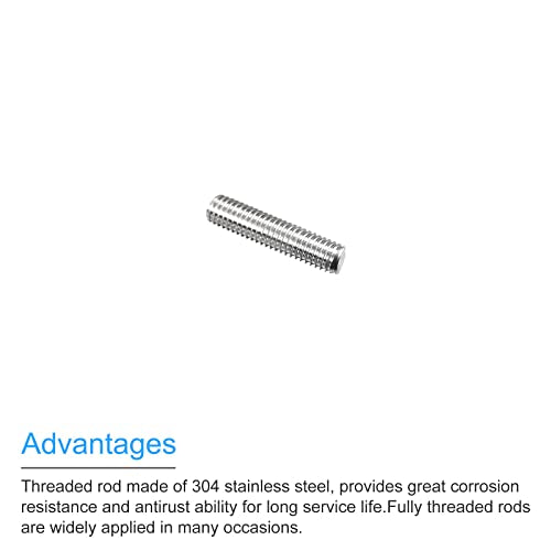 MECCANIXITY Fully Threaded Rod M5 x 20mm 0.8mm Thread Pitch 304 Stainless Steel Right Hand Threaded Rods Bar Studs 5 Pack - size: M5 x 20mm