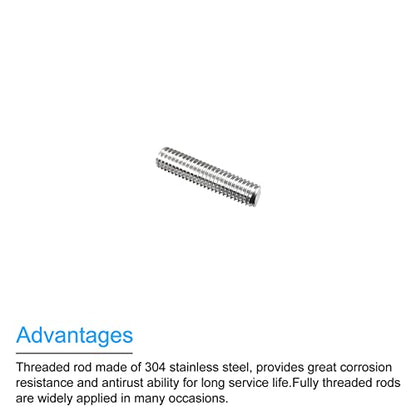 MECCANIXITY Fully Threaded Rod M5 x 20mm 0.8mm Thread Pitch 304 Stainless Steel Right Hand Threaded Rods Bar Studs 5 Pack - size: M5 x 20mm