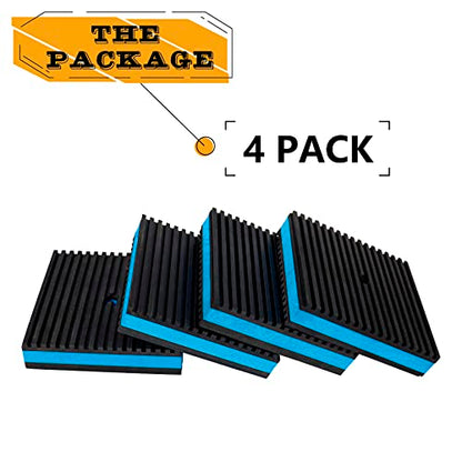 LBG Products Anti Vibration Pads,2" X 2" X 7/8" Heavy Duty Blue EVA Rubber Anti Vibration Isolation Pad for Air Compressor,Washer and Dryer,HVAC,Treadmills,Air Conditioner Accessories,Pack of 4 - size: 2" X 2" X 7/8"