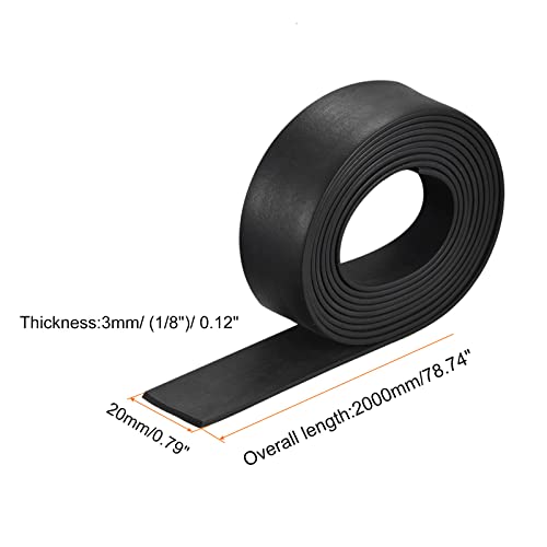 uxcell EPDM Rubber Foam Sheet Strips 1/8" T x 0.79" W x 78.74" L, Neoprene Rubber Sheet Rolls for DIY Gasket, Sealing Padding, Reduce Vibration Mat - size: 1/8"T x 0.79"W x 78.74"L