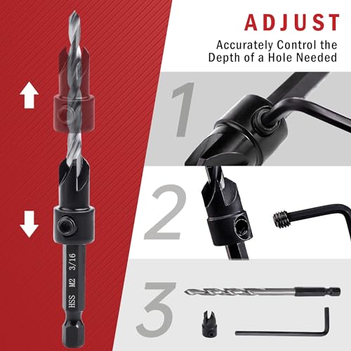 5PCS M2 Countersink Drill Bit Set - size: 5pcs