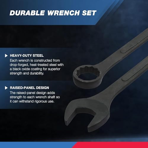 Neiko 03125A Heavy Duty Wrench Set | 6 Piece | SAE | 12-Pt Combination Box Ends - size: 6 Piece, style: SAE