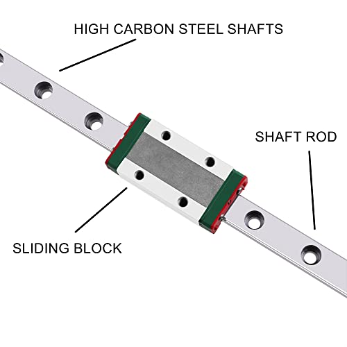 MGN12H 400mm Linear Rail Guide Mini Linear Sliding Guideway with Linear Bearing Sliding Block for for DIY CNC Routers Lathes Mills Automated Machines - size: 400mm, style: MGN12H