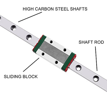 MGN12H 400mm Linear Rail Guide Mini Linear Sliding Guideway with Linear Bearing Sliding Block for for DIY CNC Routers Lathes Mills Automated Machines - size: 400mm, style: MGN12H