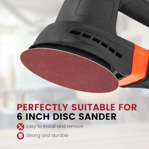 6 Inch Premium Sanding Discs, 120‑Pack for Orbital Sander