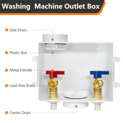 HeSun Washing Machine Outlet Box, 1/2" CPVC x 3/4" MHT Outlet(WM004-1) - size: Washing Machine Box W/ Regular, style: CPVC