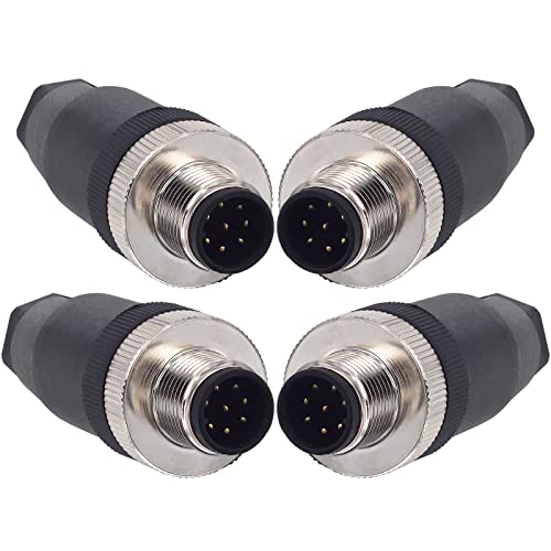 Aviation Connector Plug,Lonlonty 4 Pcs 12mm 8 Pin Thread Male Socket Panel Aviation Wire Connector IP67 M12 8 Pin Circular Aviation Connector Plug - color: Male, size: 8Pin Straight