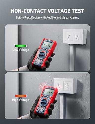 AstroAI 6000 Counts TRMS Auto-Ranging Digital Multimeter, NCV Live Wire Detection, Capacitance & Temperature Tester, CAT III 600V Safe for Home & Auto, Large Screen & Smart Safety Alert, Flashlight