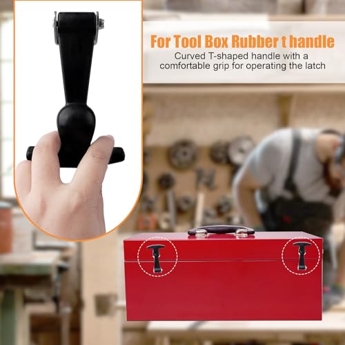 Rubber Bonnet Latch Flexible T-Handle Hasp with Brackets