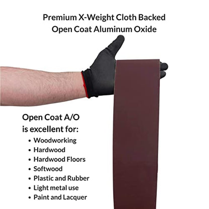 Red Label Abrasives 6 X 48 Inch 220 Grit Aluminum Oxide Premium Quality Multipurpose Sanding Belts, 2 Pack - size: 220 Grit