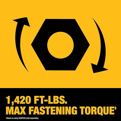 DEWALT 20V MAX XR 3/4 Inch Cordless Impact Wrench Brushless Impact Gun with Hog Ring Anvil, High Torque, Tool Only (DCF964B)