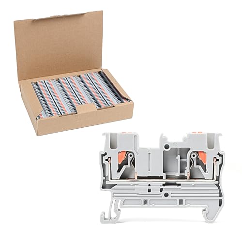 100Pcs PT2.5 Push-in Terminal Blocks, 2.5mm²Cable - color: Grey, size: 100 Pcs
