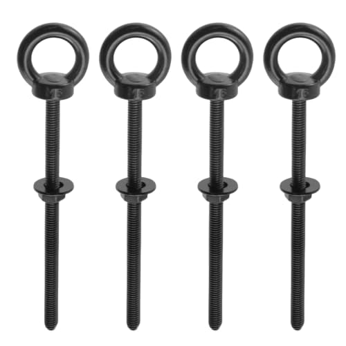 Antrader M6 Eye Bolt,M6 x 100mm Long Mechanical Eye Bolts,Black - size: M6 x 100mm
