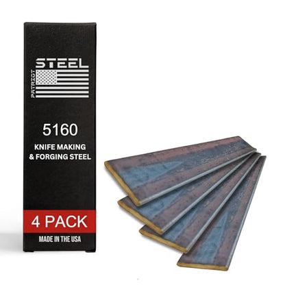 5160 High Carbon Knife Making & Forging Steel - Hot Rolled Steel for Knife Making Supplies - USA-Milled Excellence for Pros & Hobbyists - 1.25" wide, 0.25" thick, 12" long (4 PACK) - size: 1.25 x.25 x 12" (4 Pack)