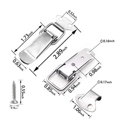 Lesnala 12 Pcs Stainless Steel Spring Toggle Lock with Clasp for Cabinets