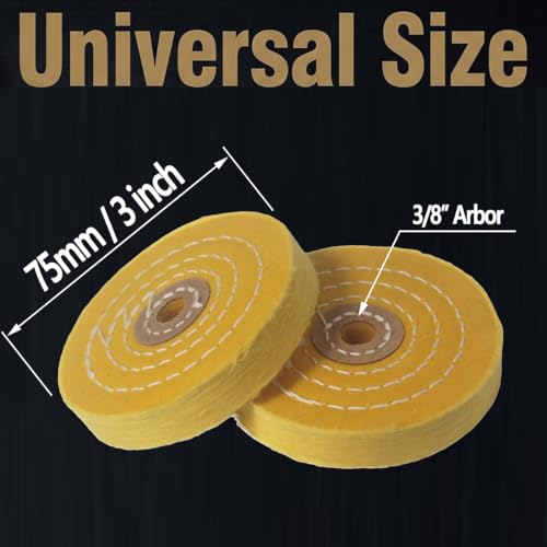 5 Pcs 3 Inch Cotton Polishing Wheel with 3/8" Arbor Hole