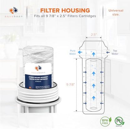 Aquaboon String Wound Water Filter Cartridge - Whole House 10 Micron 6-Pack
