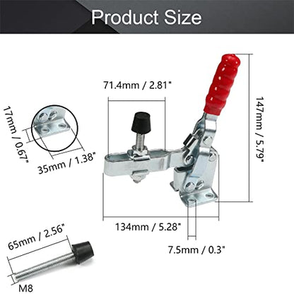 Utoolmart GH-12130 Hand Tool Vertical Toggle Clamp 227kg Quick Release 2Pcs - size: GH-12130 2pcs