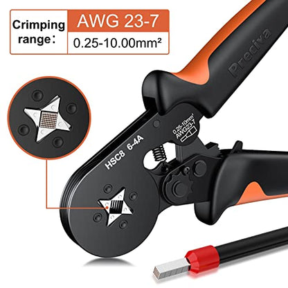 Preciva Ferrule Crimping Tool with 2000Pcs Wire Connectors, AWG23-7 - color: Orange