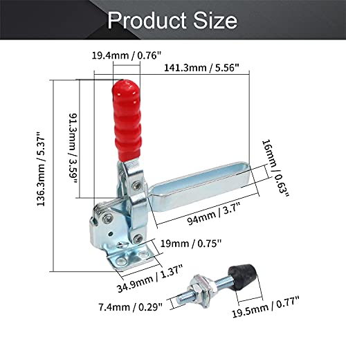 Utoolmart Hand Tool Vertical Toggle Clamp GH-12132 Quick Release Clamp 227kg Holding Capacity - size: GH-12132 1pc