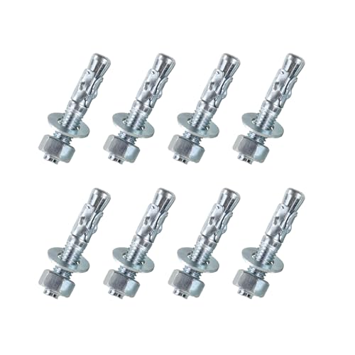 1/2" x2-3/4 Wedge Anchors by Zinced of Heavy-Duty Fastener for Cement and Concrete (8pcs Pack) - size: 1/2"x 2-3/4"