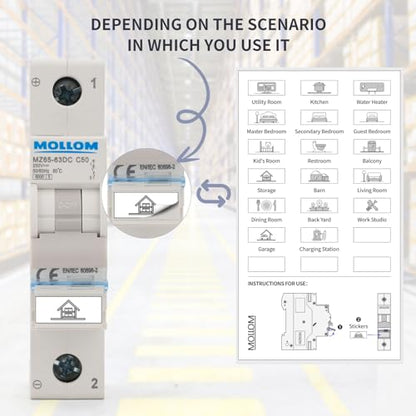 MOLLOM DC 1P 250V 10Amps C10 Miniature Circuit Breaker - style: 10A