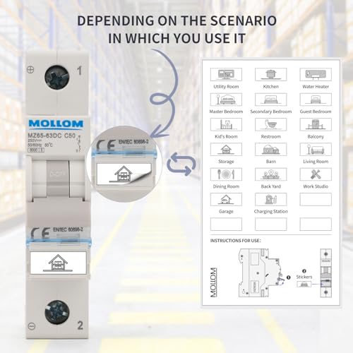 MOLLOM AC 1P 110-240V 20Amps C20 Miniature Circuit Breaker - style: 20A