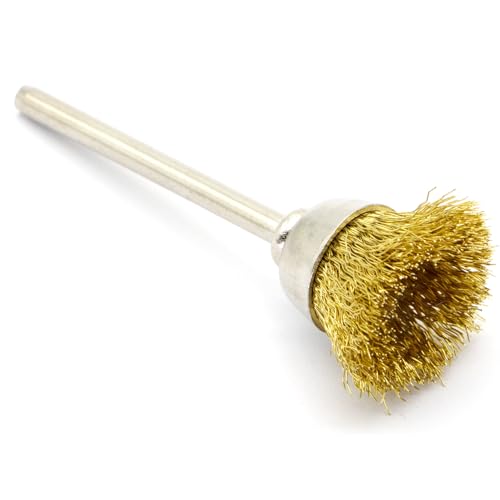 20PCS Brass Wire Brushes - Metal Rust Removal, Cleaning, and Polishing - 15mm Diameter, 1/8″ (3mm) Shaft - Removes Burrs, Dust, and Oxide Layer - Handles Rough Surfaces - Rotary Tool Accessories - style: Brass Wire Brush 3*15mm 20PCS
