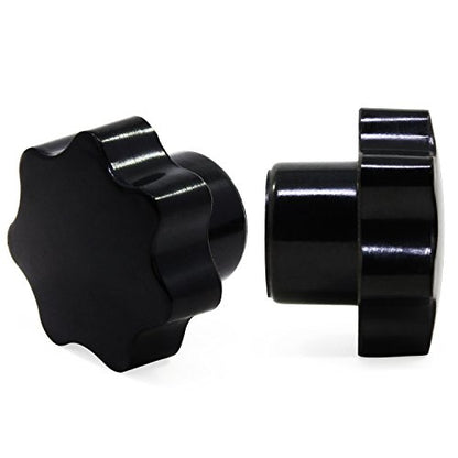 10Pcs M6 7 Star Knob Knurled Thread Clamping Knob, Star Shape Hand Knobs Black Plastic Screw-On Clamping Star Knob Handle - size: M6, style: Non-Through Hole