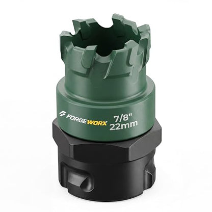 7/8 Inch Carbide Hole Saw - Quick Change, Tungsten Carbide Cutting Teeth, Heavy Duty Hole Saw for Electricians and Professionals (7/8“ Hole Saw) - size: 7/8"
