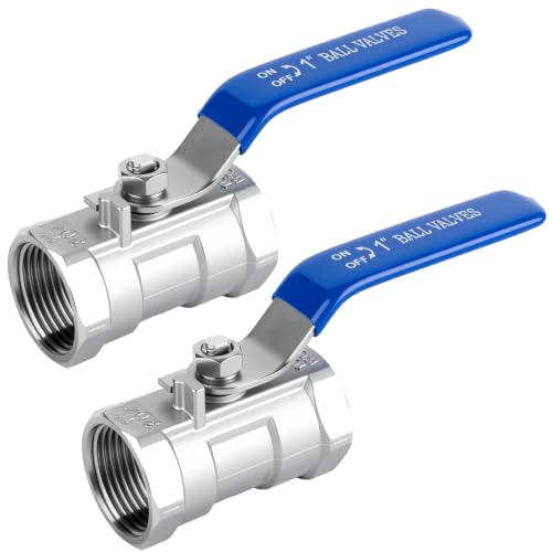 1" FNPT Ball Valve, 304 Stainless Steel, 2 Pack - size: 1 Inch