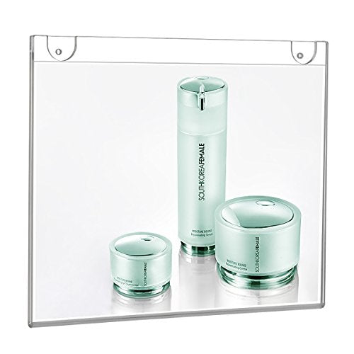 NIUBEE 6-Packs Acrylic Wall Sign Holder 8.5x11 Horizontal, Clear Plastic Picture Frames , Wall Mounted Design, Support No Drilling (Provide 3M Tape and Mounting Screws)