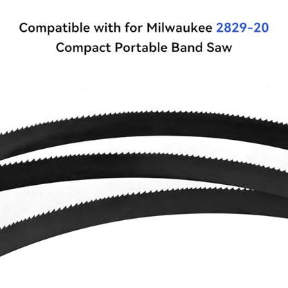 35-3/8 Inch Bandsaw Blade 10/14 TPI Replacement for Milwaukee 48-39-0529 Portable Band Saw Blade and 2829-20 Compact Band Saw, 35-3/8" x 1/2" x 0.02" 10/14 TPI, 3 Pack - size: 35-3/8" x 1/2" x 0.02", 10/14 TPI, 3 Pack