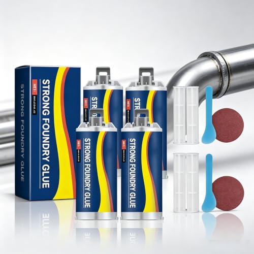 Metal Repair Glue, 85ml Strong Foundry Glue for Metal, Heavy Duty Epoxy Adhesive for Iron Steel Aluminum Casting Repair, High Temperature Resistant Welding Glue for Auto Parts, DIY Home Repairs - color: 4pc