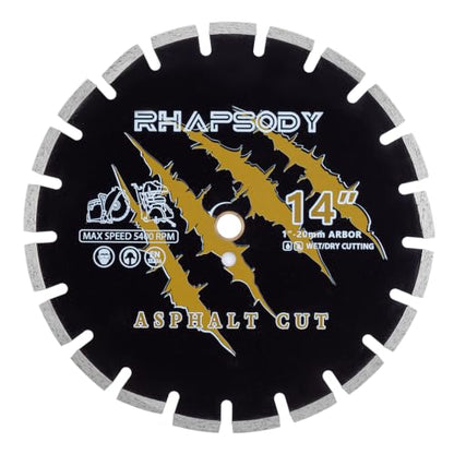 RHAPSODY 14Inch Asphalt Diamond Saw Blade - color: Asphalt Blade, size: 14Inch