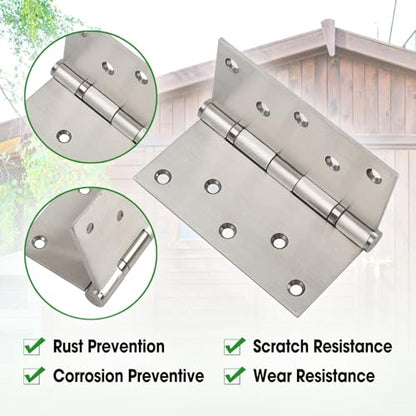 4 Pcs 5 Inch Heavy Duty Door Hinges 5x5 Stainless Steel Ball Bearing - size: 4 Pcs