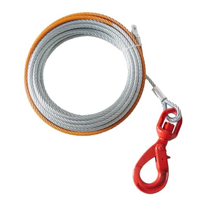 VEVOR Galvanized Steel Winch Cable, 3/8 Inch x 100 Feet 15,200 lbs Breaking Strength, Wire Winch Rope with Swivel Hook, Towing Cable Heavy Duty, Universal Fit for SUV, Large Off-Road Vehicle, Truck - size: 100 ft