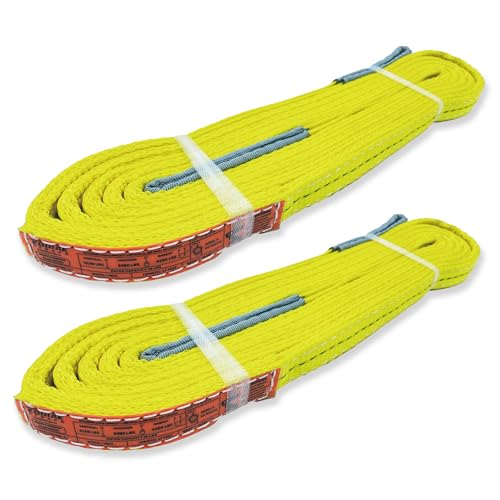 2-Ply Lifting Sling Straps 1”x 10ft - 3100lbs Vertical Capacity Heavy Duty Flat Eye Lift Sling, for Rigging Moving Towing Hoisting -2Pack - Kodiak Straps - color: 2 PACK, size: 1inch x 10ft